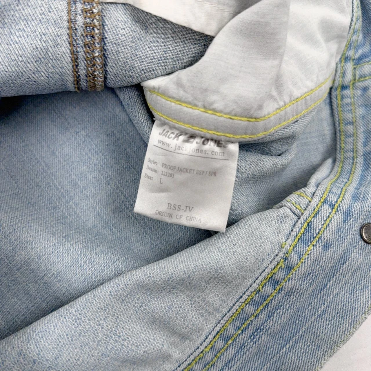 Jack & Jones Chaqueta de Denim Vintage Wash Talla L Azul Claro con Bolsillos en Contraste – photo 8